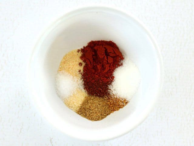Fajita Spices in a small white bowl