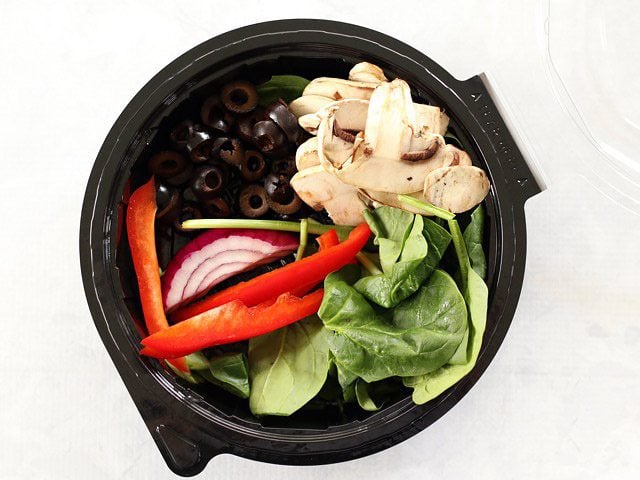 Salad Bar Toppings in a to go container