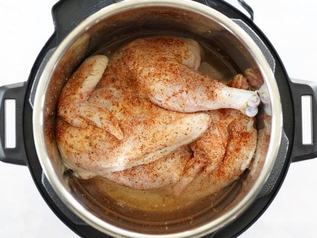 Water and Chicken in Pressure Cooker