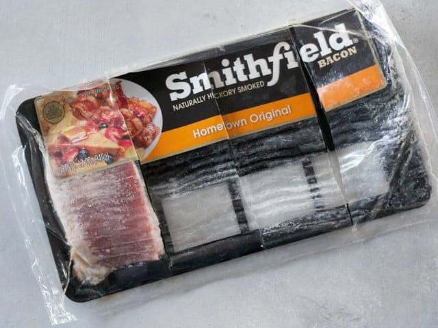 Frozen Bacon in packaging 