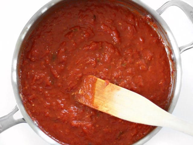 Simmered Tomato Sauce after 30 minutes