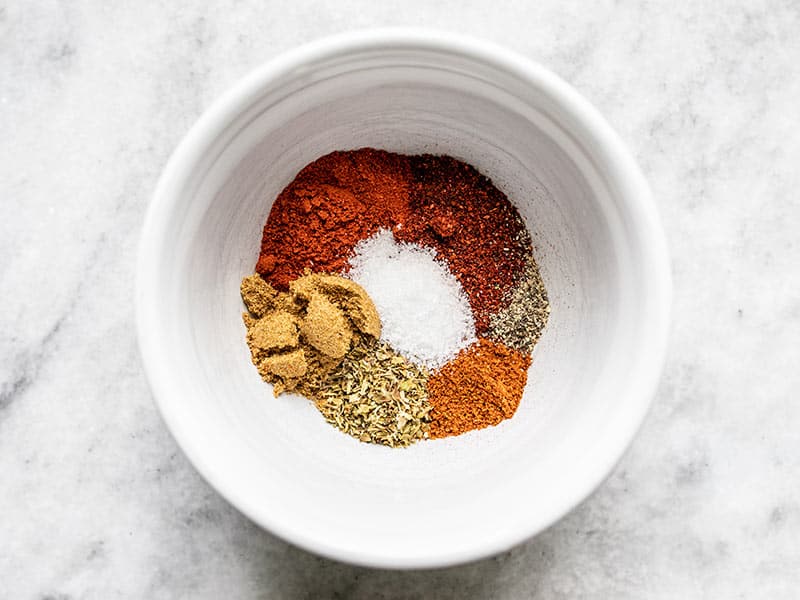 Homemade taco seasoning ingredients in a bowl