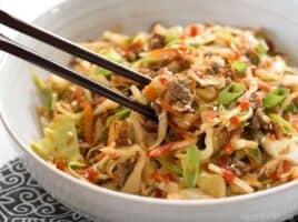 This fast and easy Beef and Cabbage Stir Fry is a filling low carb dinner with big flavor. BudgetBytes.com