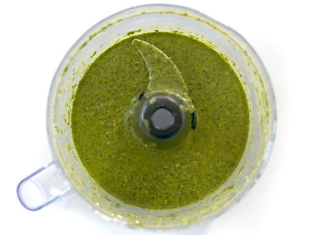 Chimichurri in the food processor.