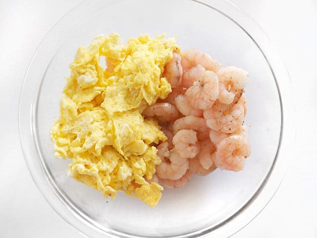 Cooked Shrimp and Eggs