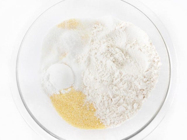 Cornbread Dry Ingredients in mixing bowl 