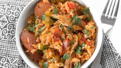 Slow Cooker Jambalaya has all the big flavor of the classic Louisiana dish with half the effort. BudgetBytes.com