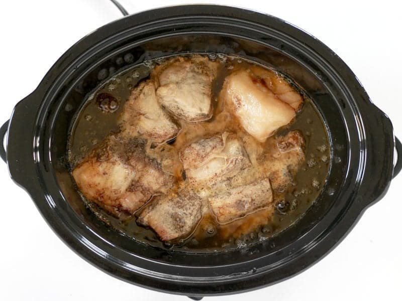 Cooked 5 Spice Pork in the slow cooker
