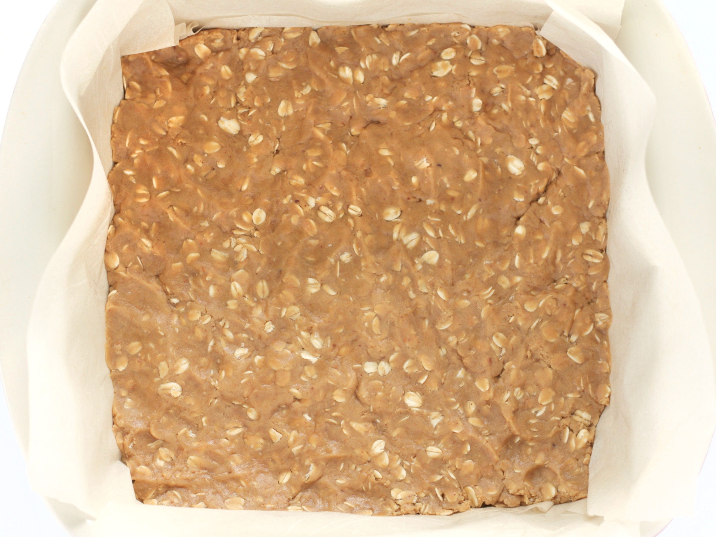 Pressed Cookie Batter in Dish
