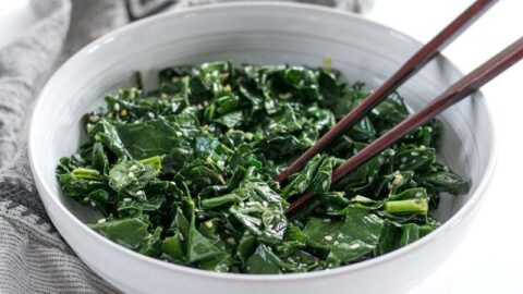 Sesame Kale is a quick and easy side dish that pairs perfectly with any Asian inspired meal. BudgetBytes.com