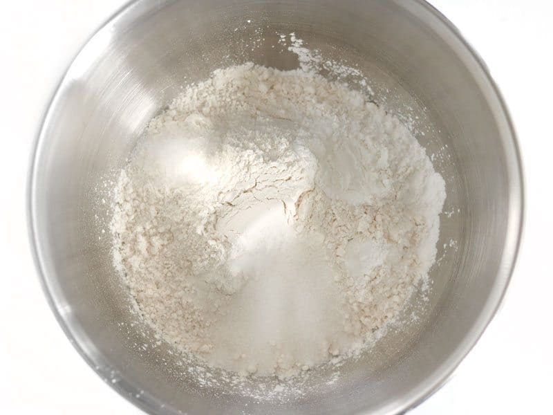 Dry biscuit ingredients in a bowl