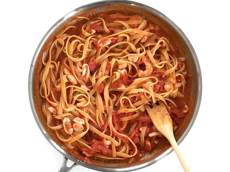 Add Cooked Pasta to Sauce in the skillet
