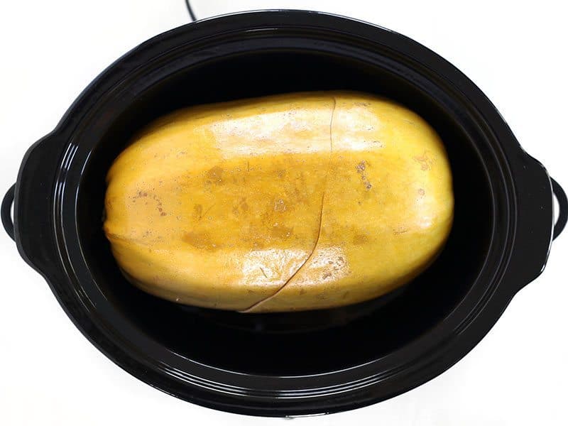 Cooked Spaghetti Squash in slow cooker