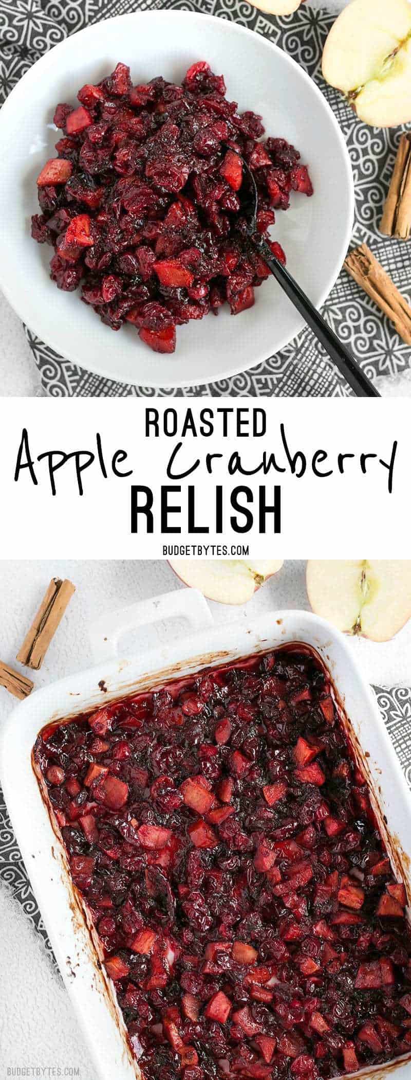 Roasted Apple Cranberry Relish is a thick, jam-like condiment whose uses go far beyond the Thanksgiving table. BudgetBytes.com