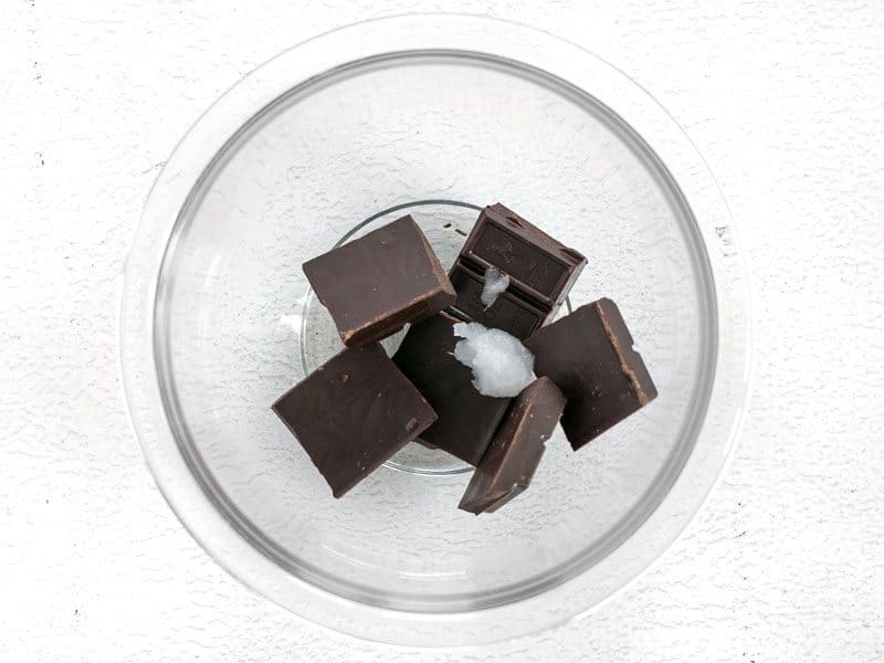 Chocolate and Coconut Oil in a glass bowl