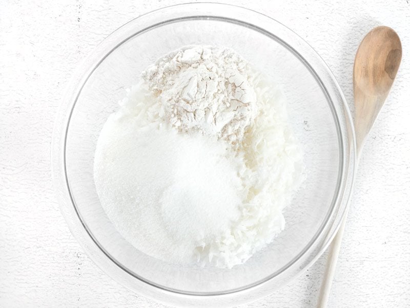 Coconut Flour Sugar Salt in a bowl
