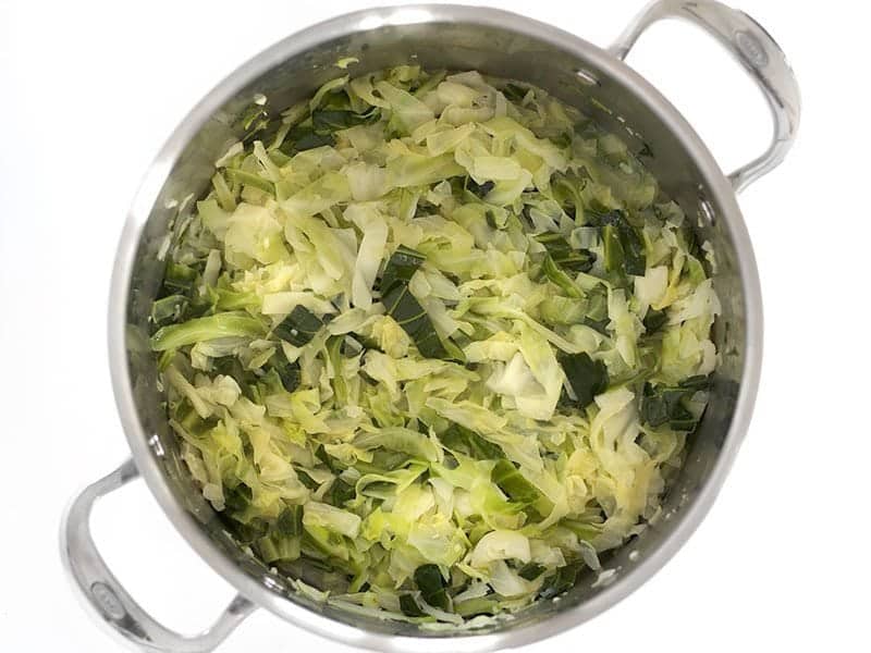 Braised Cabbage in the stock pot