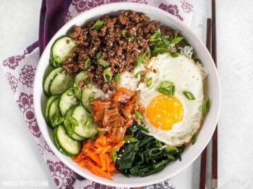 Bibimbap is the ultimate bowl meal with plenty of color, flavor, and texture to keep your taste buds happy and your stomach full. BudgetBytes.com