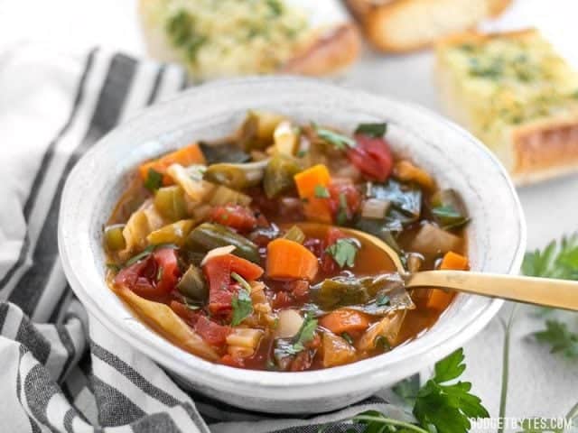 You'll want to eat your weight in this Cabbage Soup because it tastes so good, but you won't have to feel guilty about it! BudgetBytes.com