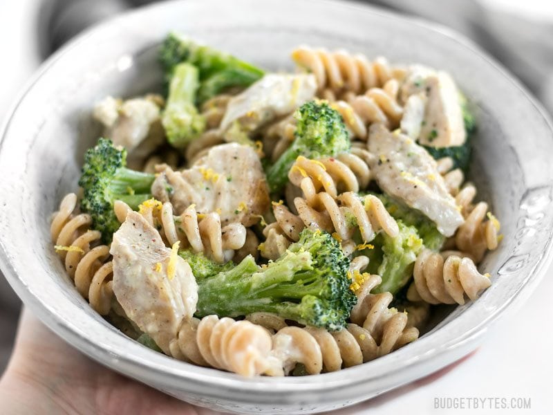 Chicken And Broccoli Pasta With Lemon Cream Sauce - Budget Bytes-2262