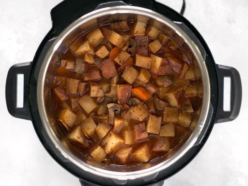 Beef Stew Finished Cooking in Instant Pot