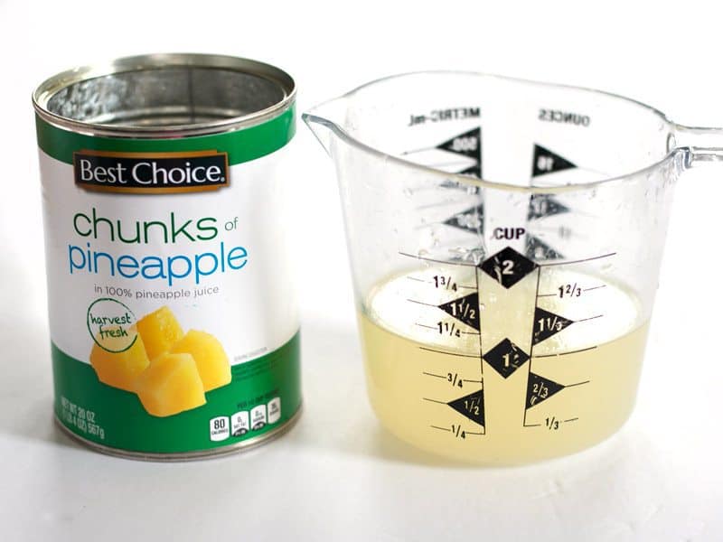 Pineapple Juice from the can, 1 cup measured in a measuring cup