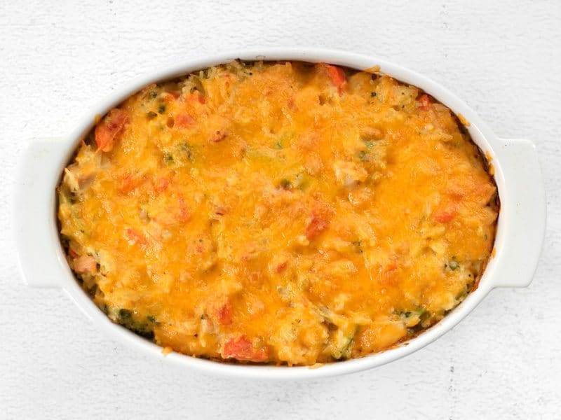 Baked casserole with Cheese on top