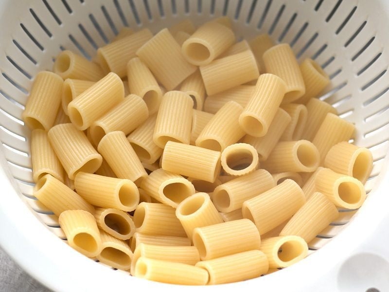 Cooked Pasta in a colander