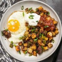 This simple but tasty Chorizo Breakfast Hash is a breakfast classic. Perfect for your lazy weekend brunch, or even "breakfast for dinner". BudgetBytes.com
