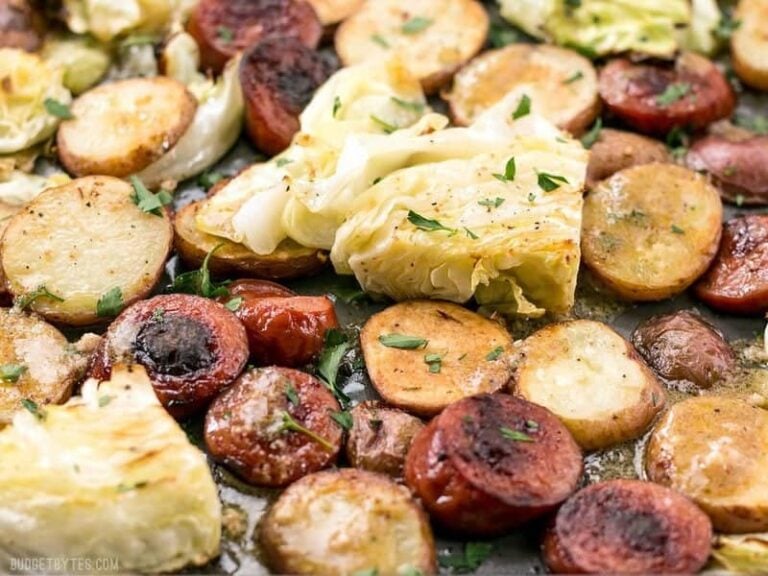 Sheet Pan Roasted Kielbasa and Cabbage Dinner Budget Bytes