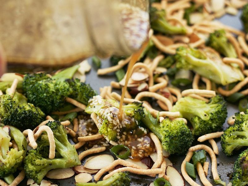Add Simple Sesame Dressing to roasted broccoli salad
