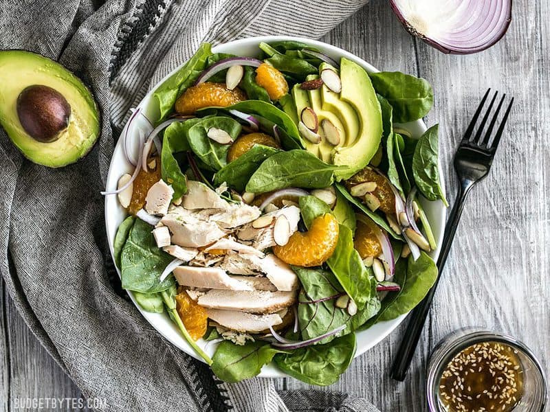 Chicken and Mandarin Salad without dressing