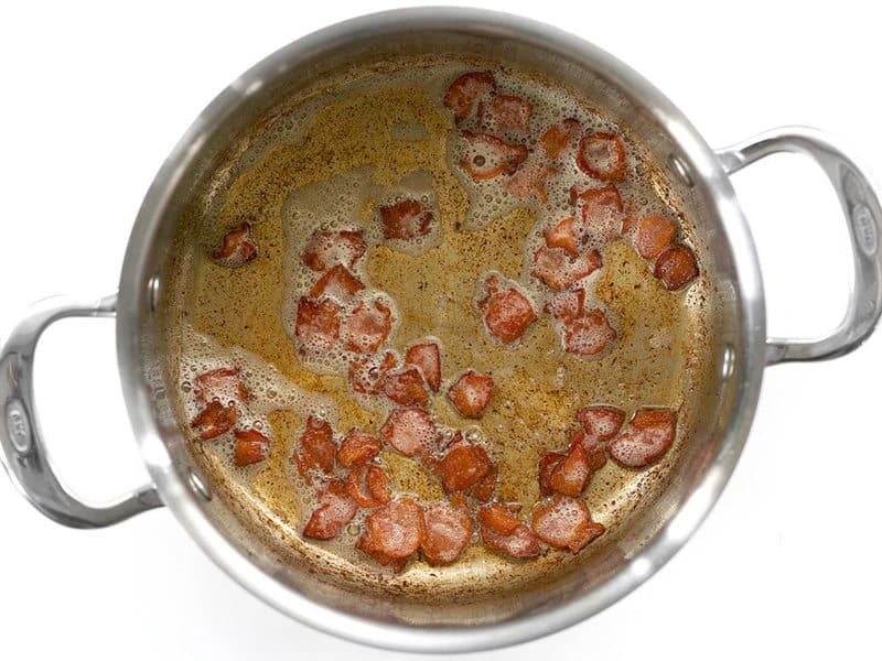 Crispy Brown Bacon in the pot