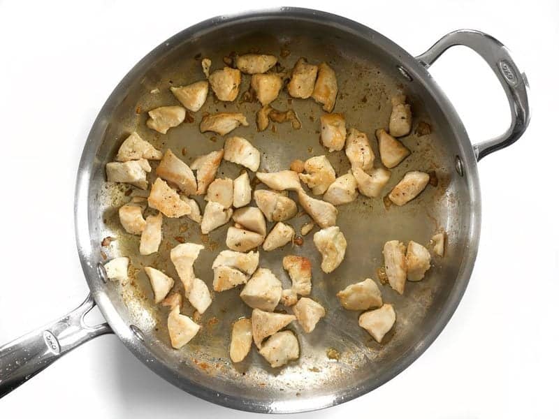 Browned Chicken in the skillet