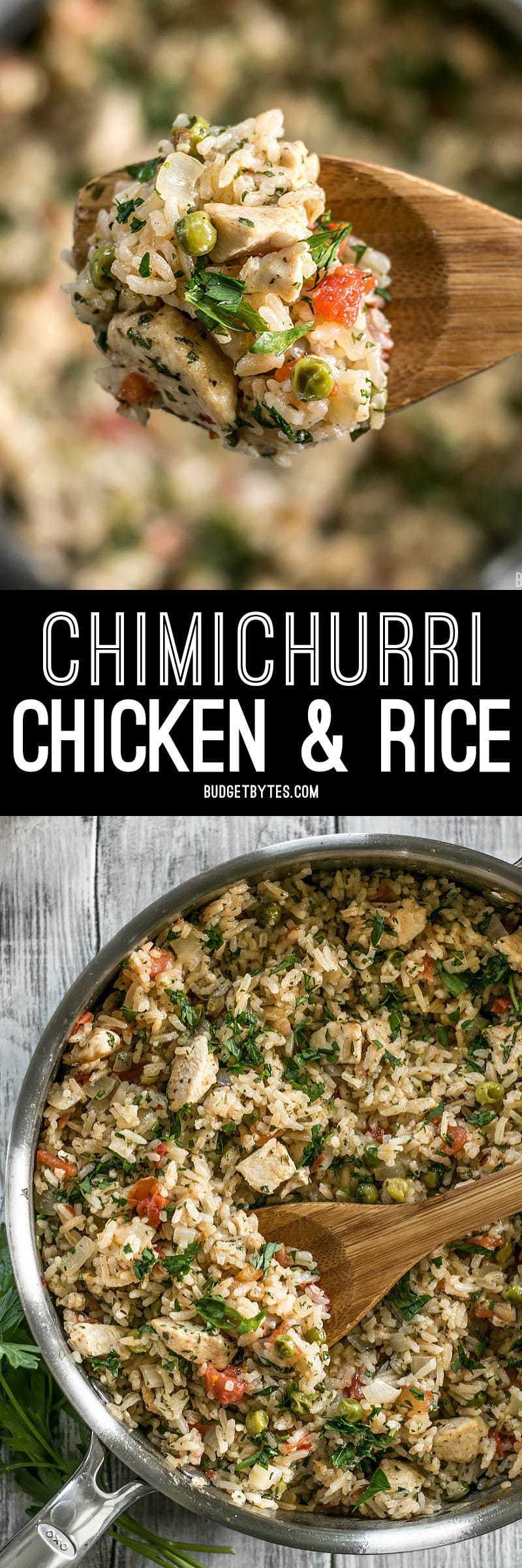 This Chimichurri Chicken and Rice is a bright and vibrant summer meal that cooks in just one pot to make dinner fast and easy. BudgetBytes.com