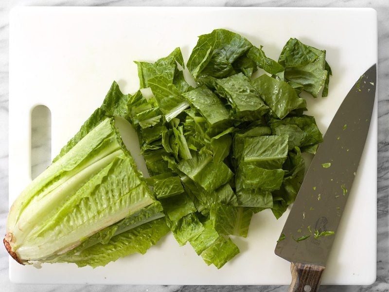 Chop Romaine lettuce
