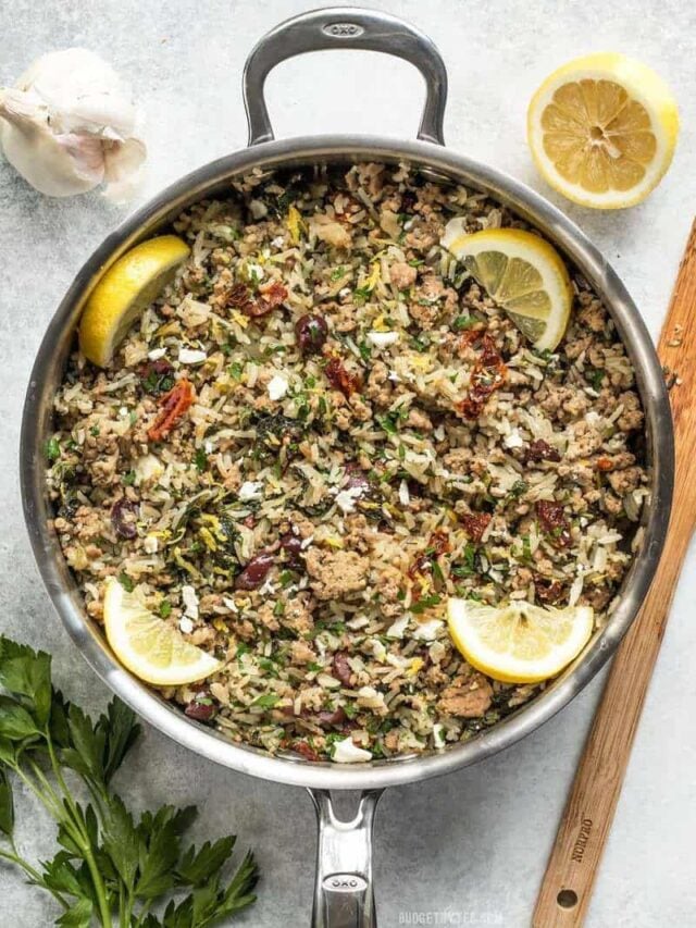 Greek Turkey and Rice Skillet Budget Bytes