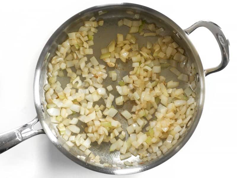 Sautéed Onion in the skillet