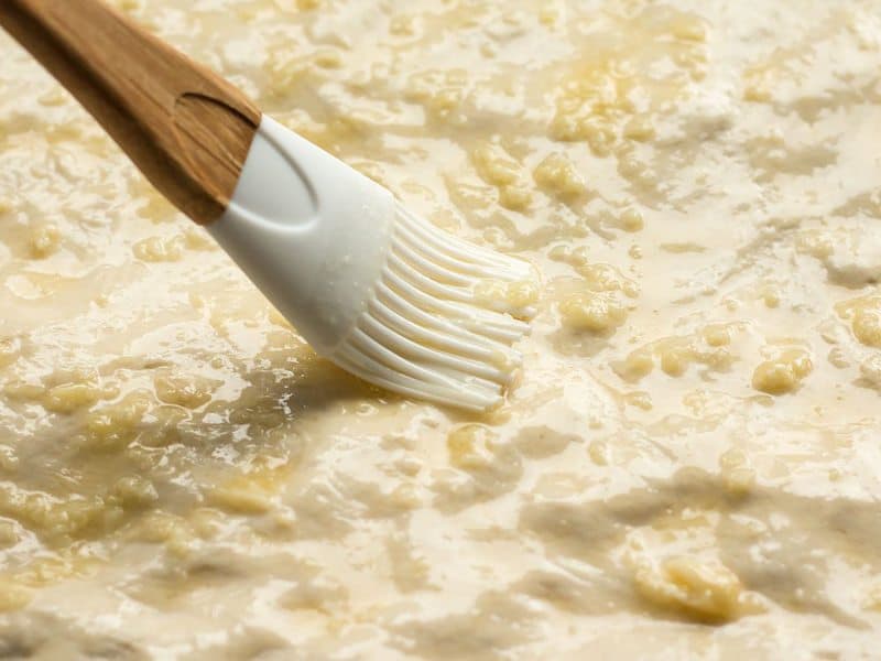 Brush Garlic and Butter onto Dough