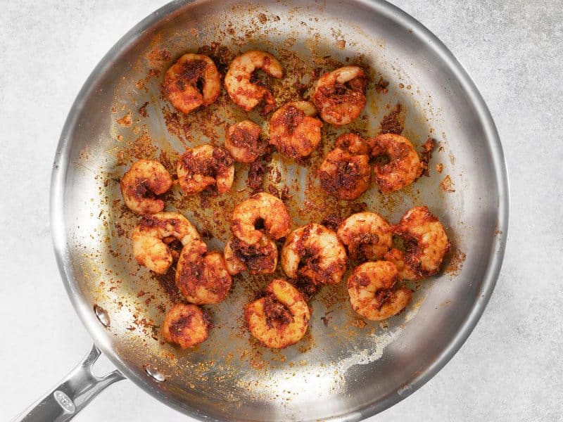 Blackened Shrimp in skillet