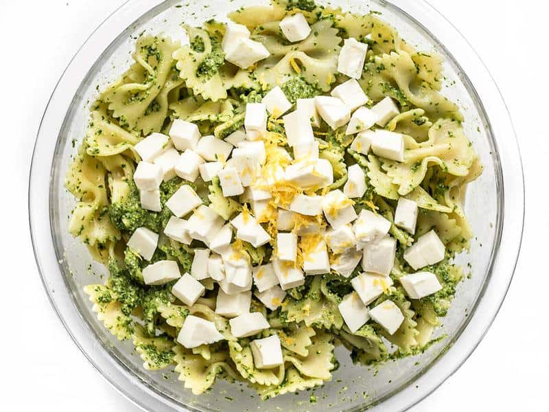 Add Lemon Zest and Mozzarella to Kale Pesto Pasta