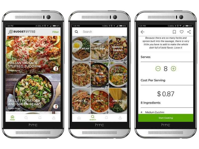 Budget Bytes Android App Screen Shots