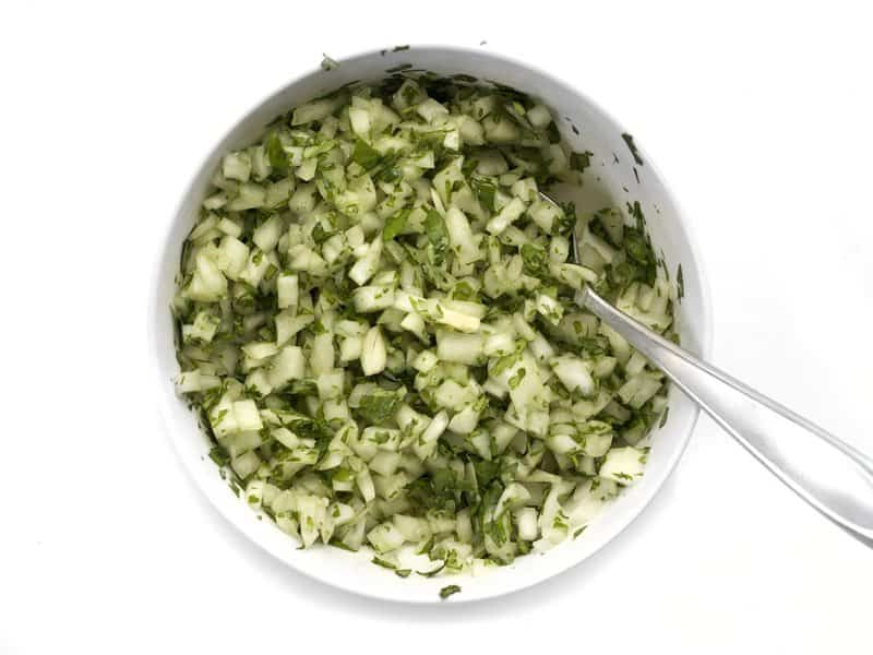 Cilantro and Diced Onion mixed together