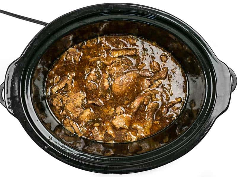 Slow Cooker Sesame Beef finished cooking