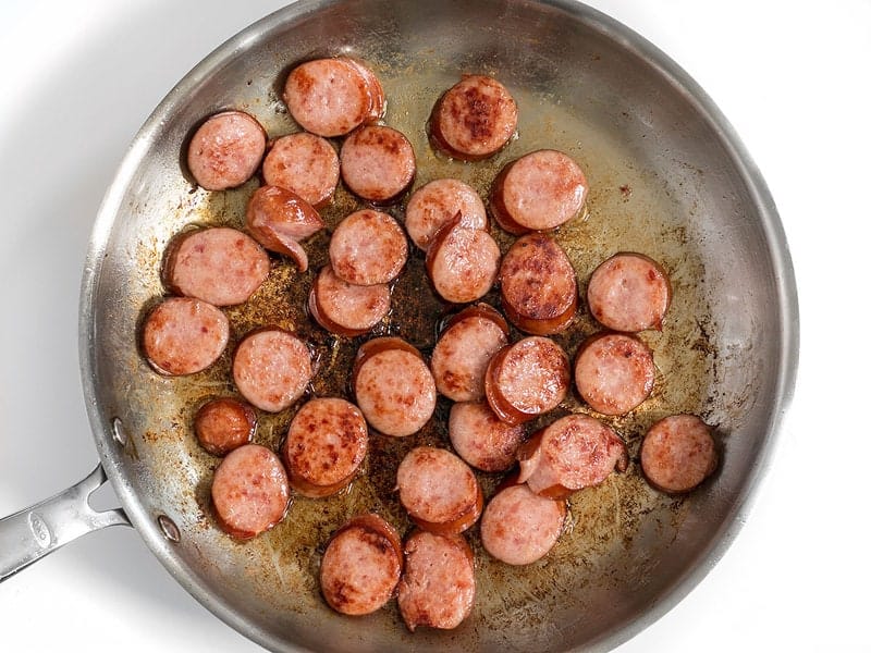 Browned Kielbasa for Kielbasa and Cabbage Skillet