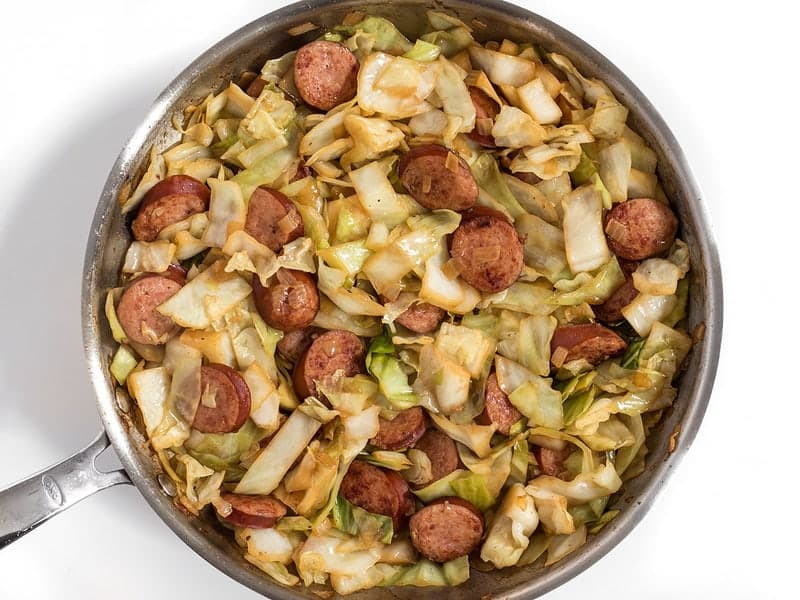 Cooked Cabbage for Kielbasa and Cabbage Skillet