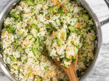 This Easy Cheesy Broccoli Rice is a fast and flavorful side when you don't have time to make a classic Broccoli Cheddar Casserole. BudgetBytes.com