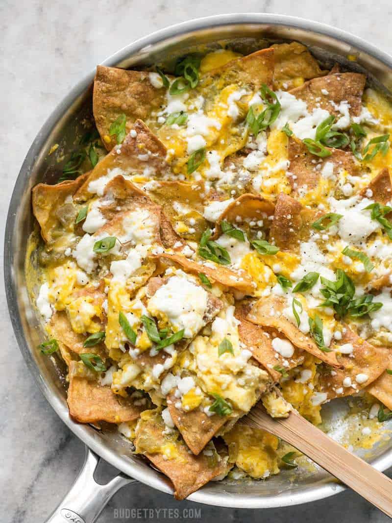 Green Chile Migas Easy Breakfast Or Brunch Budget Bytes