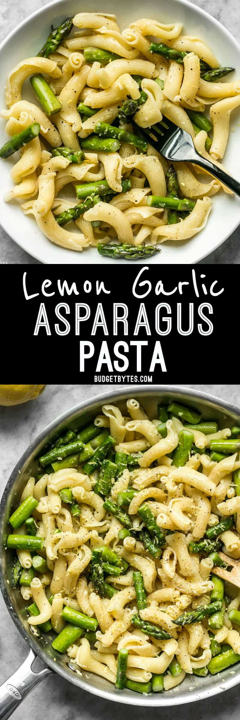 Lemon Garlic Asparagus Pasta is a fast, easy, and fresh weeknight dinner that you'll come back to again and again and have memorized in no time. BudgetBytes.com