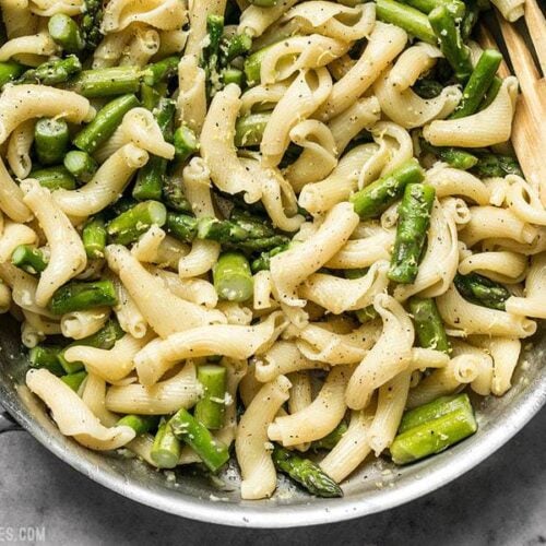 Lemon Garlic Asparagus Pasta is a fast, easy, and fresh weeknight dinner that you'll come back to again and again and have memorized in no time. BudgetBytes.com